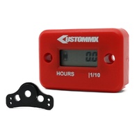 Kustom Hour Meter with Mounting Bracket Included - Red