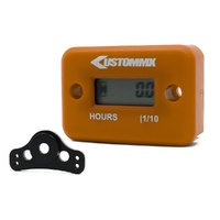 Kustom Hour Meter with Mounting Bracket Included - Orange