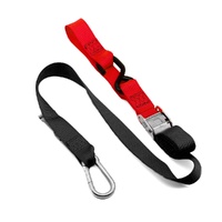 Kustom MX Tie Down 38mm Snap Hook - Black/Red Loop