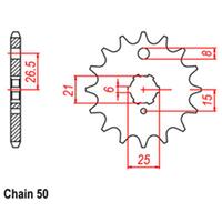 Front Sprocket - Steel 15T 530P