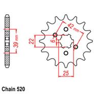 Front Sprocket - Steel 14T 520P D/D