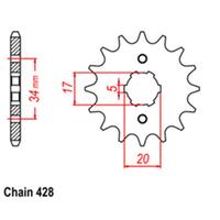 Front Sprocket - Steel 17T 428P