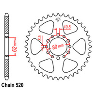 REAR SPROCKET - STEEL 51T 520P D/D