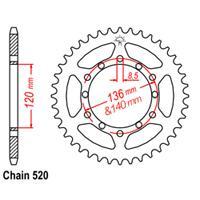 Rear Sprocket - Steel 42T 520 D/