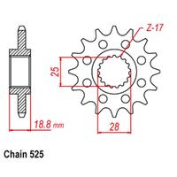 Front Sprocket - Steel w/Rubber Cush 15T 525P