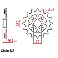 Front Sprocket - Steel w/Rubber Cush 15T 525P