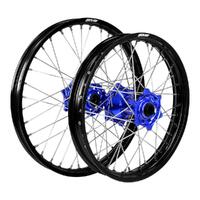 States MX Wheel Set - Husky TC/FC 14-22 21/19 - Blk/Blu/Sil