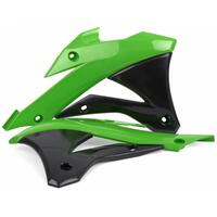 Polisport Radiator Shrouds - Kaw KX85 ('14-17) - Green/Black