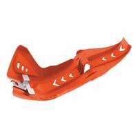 Polisport Fortress Skid Plate w/ Linkage Guard - KTM/Husq. - Orange