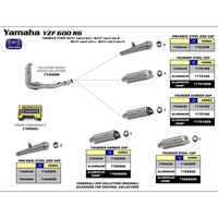 Arrow Thunder Muffler for Yam YZF-R6 in Alum. Silver w/CF Cap