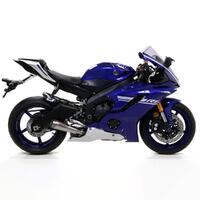 Arrow Pro-Race Muffler for Yam YZF R6 ('17-) in Nichrom Silver w/St Cap