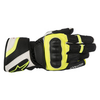 Alpinestars SPZ Drystar Black/White/Fluro Yellow All-Weather Riding Road Gloves