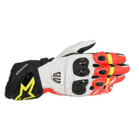 Alpinestars GP Pro R2 Black/White/Red/Fluro Yellow Performance Riding Road Gloves