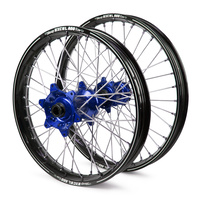 Yamaha Haan / A60 SNR MX Black Rims / Blue Hubs Wheel Set YZF 250-450 2009-2013 (21*1.6 / 19*2.15")"