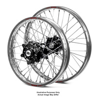 KTM 950-990 Adventure Silver Excel Rims / Black Haan Hubs Wheel Set - 950-990 Adventure 2003-14 21*1.85 / 18*4.25