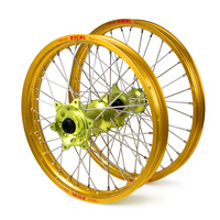 Suzuki Haan / Excel SNR MX Gold Rims / Yellow Hubs Wheel Set RMZ 250-450 2007-2017 (21*1.6 / 19*2.15")"