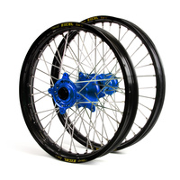 Yamaha Haan / Excel SNR MX Black Rims / Blue Hubs Wheel Set YZF 250-450 1999-2008 (21*1.6 / 19*2.15")"