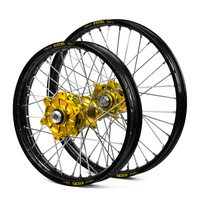 Yamaha Haan / Excel Enduro Cush Drive Black Rims / Gold Hubs Wheel Set WRF 250-450 2002-2017 (21*1.60 / 18*2.15)