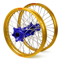 Yamaha Haan / Excel SNR MX Gold Rims / Blue Hubs Wheel Set YZF 250-450 2014-2017 (21*1.6 / 19*2.15")"