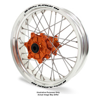 KTM Adventure Silver Platinum Rims / Orange Haan Hubs Rear Wheel - 1190R 2013-2016 / 1090-1290R 2017-On 18*4.25 