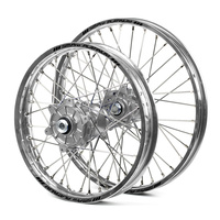 Yamaha Haan / Platinum Enduro Cush Drive Silver Rims / Silver Hubs Wheel Set WRF 250-450 2002-2017 (21*1.60 / 18*2.15)