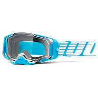 100% 'Armega' MX Goggles - Oversized Sky (Clear Lens)