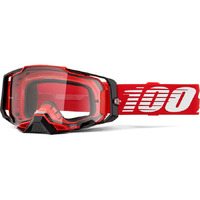 100% 'Armega' MX Goggles - Red (Clear Lens)