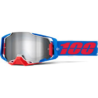 100% 'Armega' MX Goggles - Ironclad (Mirror Silver Lens)