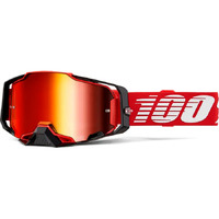 100% 'Armega' MX Goggles - Red (Mirror Red Lens)