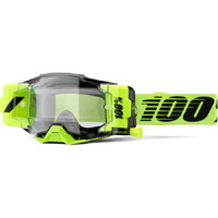 100% 'Armega Forecast' MX Goggles - Neon Yellow (Clear Lens)