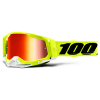 100% 'Racecraft 2' MX Goggles - Yellow (Mirror Red Lens)