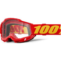 100% 'Accuri 2' MX Goggles - Red (Clear Lens)