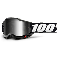 100% 'Accuri 2' MX Goggles - Black (Mirror Silver Lens)