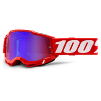 100% 'Accuri 2' MX Goggles - Neon Red (Mirror Red/Blue Lens)