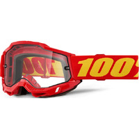 100% 'Accuri 2 Enduro' MX Goggles - Red (Clear Lens)