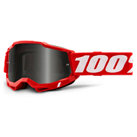 100% 'Accuri 2 Sand' MX Goggles - Red (Smoke Lens)