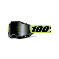 100% 'Accuri 2 Sand' MX Goggles - Neon Yellow (Smoke Lens)