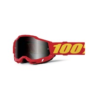 100% 'Accuri 2 Sand' MX Goggles - Red (Smoke Lens)