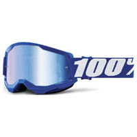 100% 'Strata 2' MX Goggles - Blue (Mirror Blue Lens)