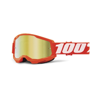 100% 'Strata 2' MX Goggles - Orange (Mirror Gold Lens)