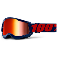 100% 'Strata 2' MX Goggles - Masego (Mirror Red Lens)