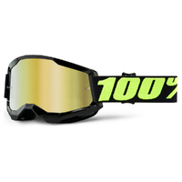 100% 'Strata 2' MX Goggles - Upsol (Mirror Gold Lens)