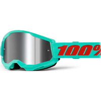 100% 'Strata 2' MX Goggles - Maupiti (Mirror Silver Lens)