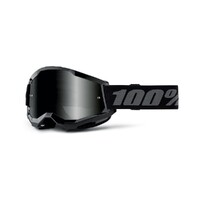 100% 'Strata 2 Sand' MX Goggles - Black (Smoke Lens)