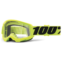 100% 'Strata 2' Youth MX Goggles - Yellow (Clear Lens)