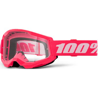 100% 'Strata 2' Youth MX Goggles - Pink (Clear Lens)