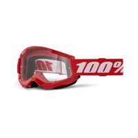 100% 'Strata 2' Youth MX Goggles - Red (Clear Lens)