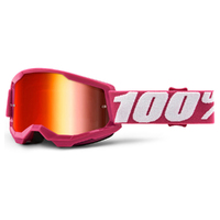 100% 'Strata 2' Youth MX Goggles - Fletcher (Mirror Red Lens)