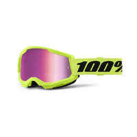 100% 'Strata 2' Youth MX Goggles - Neon Yellow