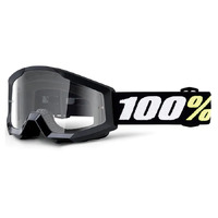 100% 'Strata 2' Mini MX Goggles - Black (Clear Lens)